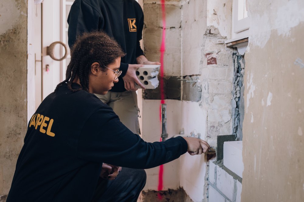 Beim Girls’ Day hatten Mädchen die Gelegenheit, Einblicke in die Arbeit bei der Bauunternehmung Kappel zu erhalten. Foto: Stadt Münster/Meike Reiners. 
